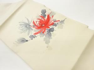 塩瀬手描き花模様名古屋帯